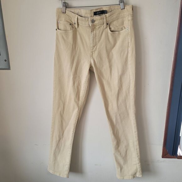 Lauren Ralph Lauren Women Mid-Rise Straight Leg Jeans Beige stretch size 10 - Picture 4 of 9